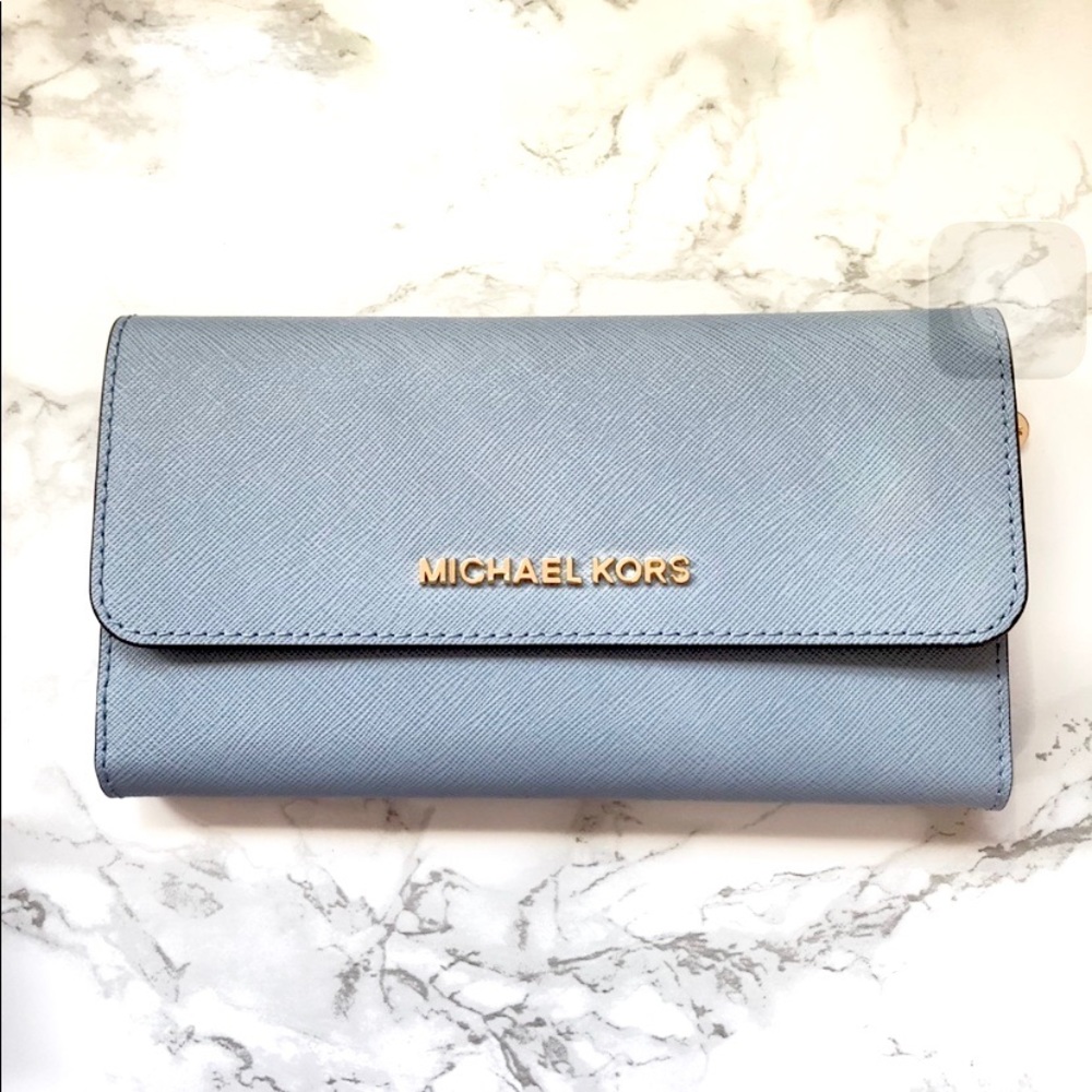 Michael Kors Jet Set travel trifold leather wallet